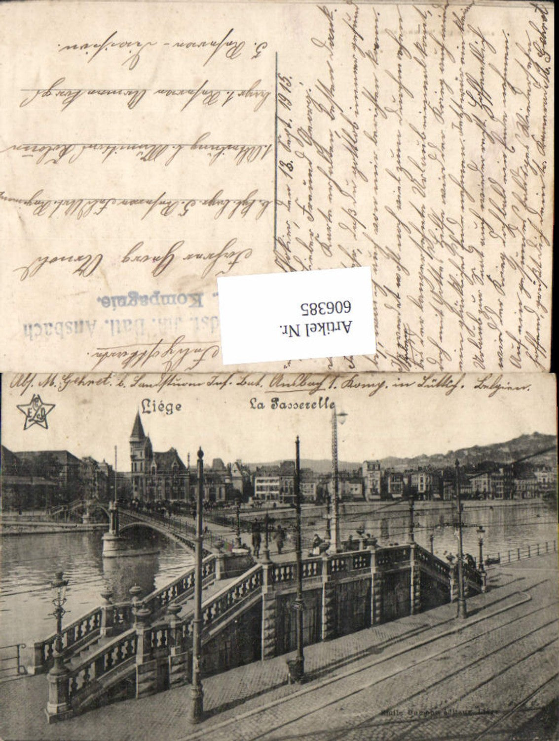 606385, Liège Liège La Passerelle Bridge
