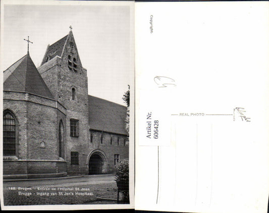 606428,Photo Ak Bruges Bruges Entrance to the Hospital St Jean Entrance to St Jans Hospitaal