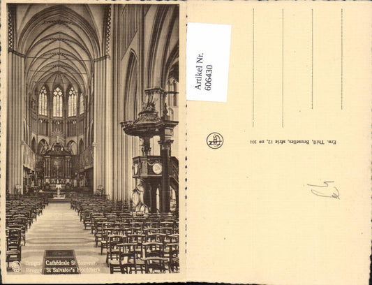 606430,Bruges Bruges Cathedrale St Sauveur St Salvators Hoofdkerk church interior view
