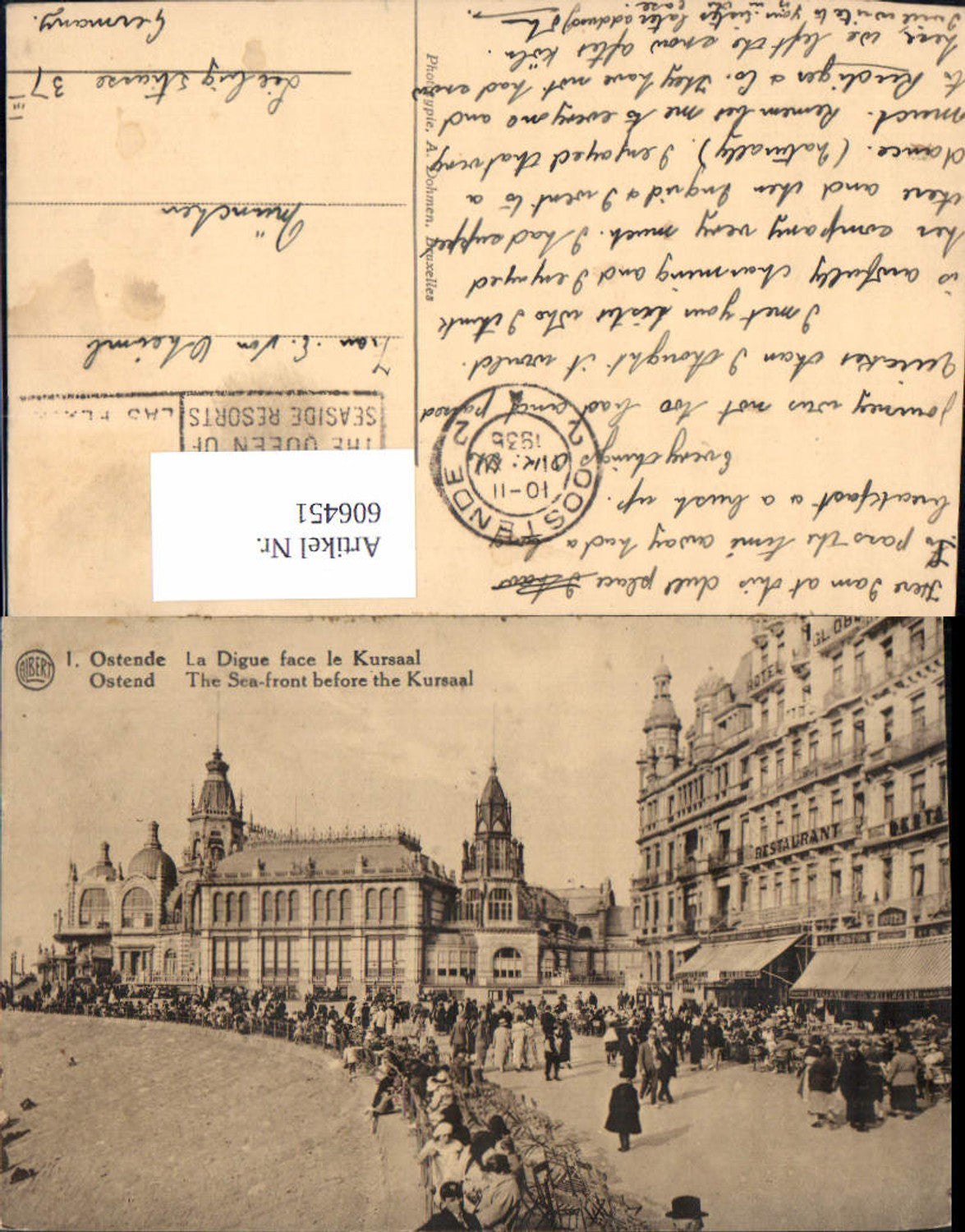 606451,Ostende La Digue face le Kursaal Strandpromenade Promenade Belgium
