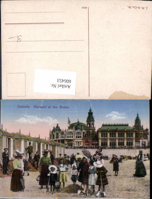 606453, Ostend Kursaal et les Bains Strand Beach Life Belgium