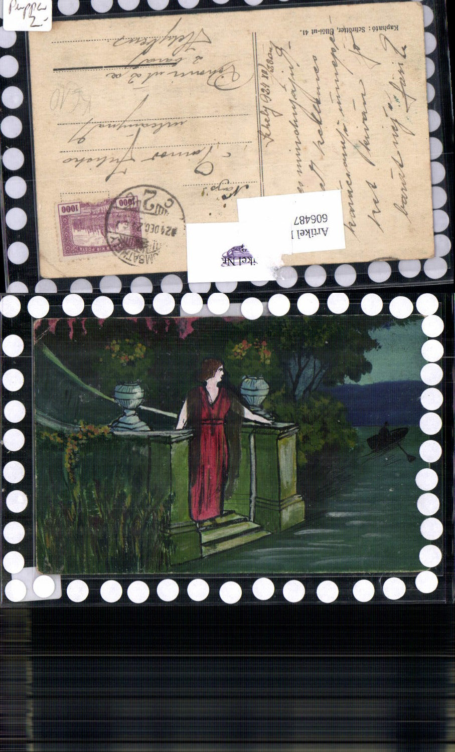 606487,tolle handgemalte Künstler AK handgemalt Frau Jugendstil Art Nouveau pub Schrötter