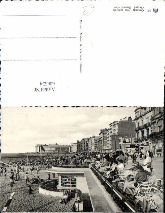 606534, Photo Ak Ostend General view Beach Beach life Belgium