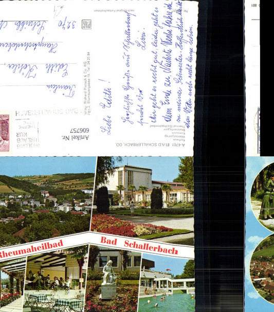 606757,Mehrbild Ak Bad Schallerbach Kurhaus Wandelgang Brunnenfigur