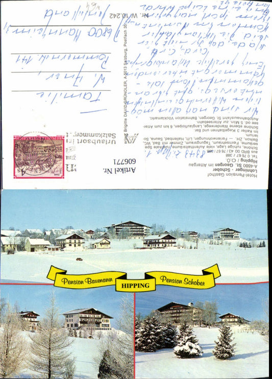 606771,Mehrbild Ak St Georgen i. Attergau Hotel Pension Gasthof Lohninger Schober Winteransicht