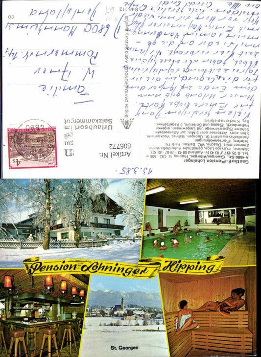 606772,Mehrbild Ak St Georgen i. Attergau Gasthof Pension Lohninger Sauna Hallenbad