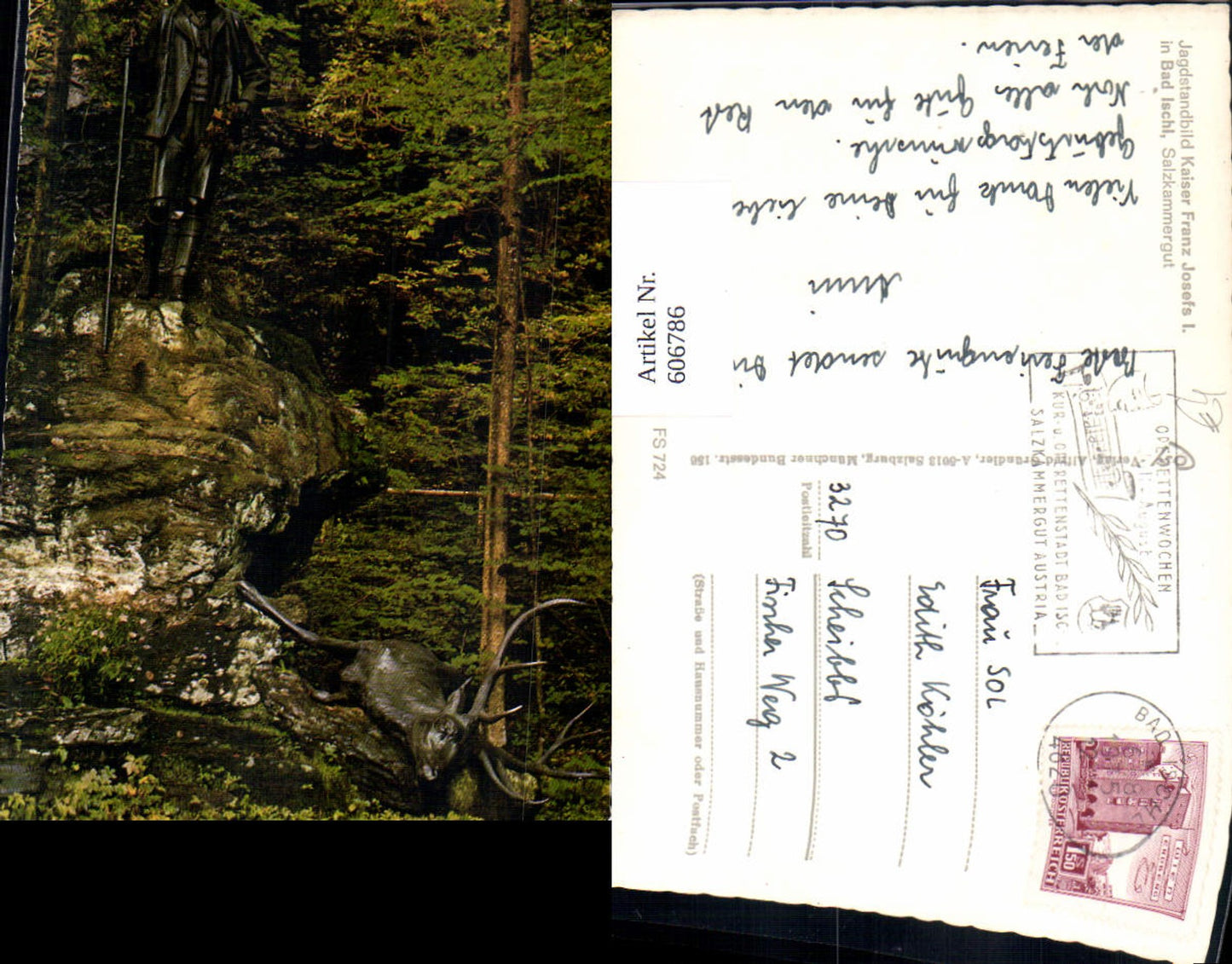 606786,Foto Ak Bad Ischl Kaiser Franz Josefs I Jagdstandbild Jäger Jagd