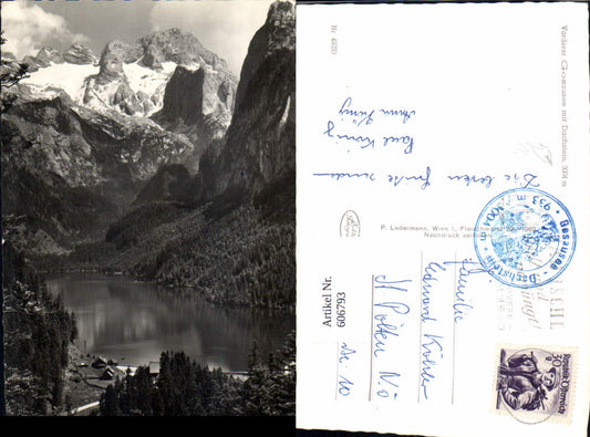 606793,Foto Ak Vorderer Gosausee m. Dachstein Gosau