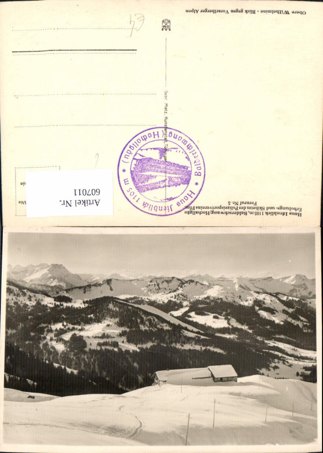 607011, Photo Ak Balderschwang Hochallgäu Haus Ifenblick