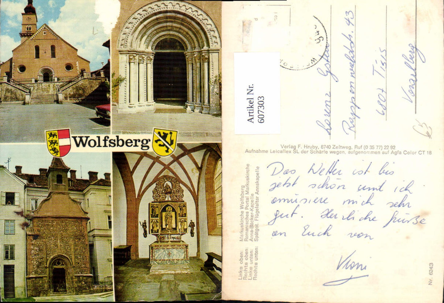 607303,Mehrbild Ak Wolfsberg Markuskirche Annakapelle Altar