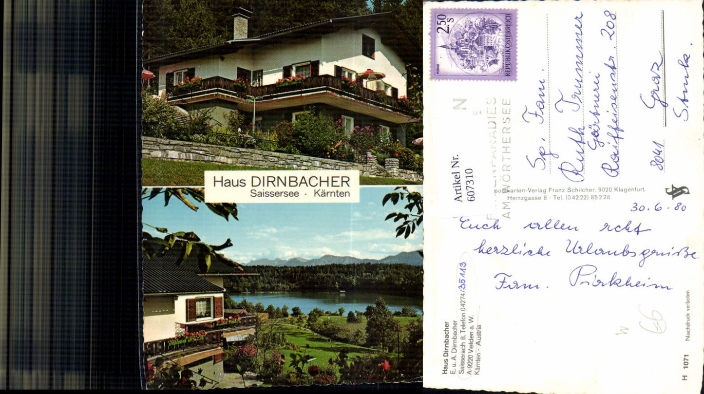 607310,Mehrbild Ak Velden a. Wörthersee Saisserach Haus Dirnbacher