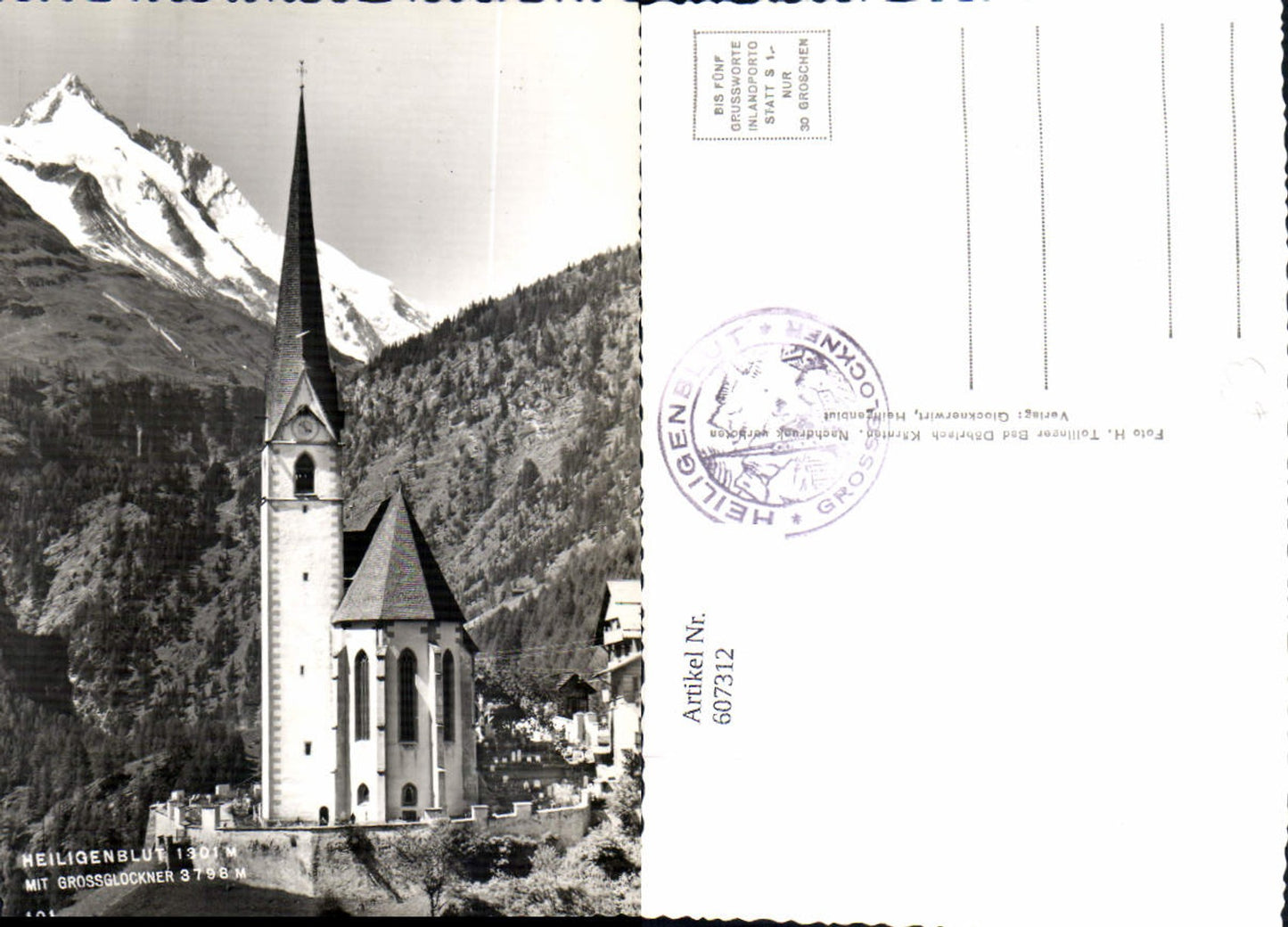 607312,Foto Ak Heiligenblut a. Großglockner Ansicht Kirche