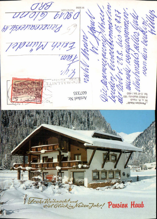 607335,Mallnitz Pension Haub Winteransicht