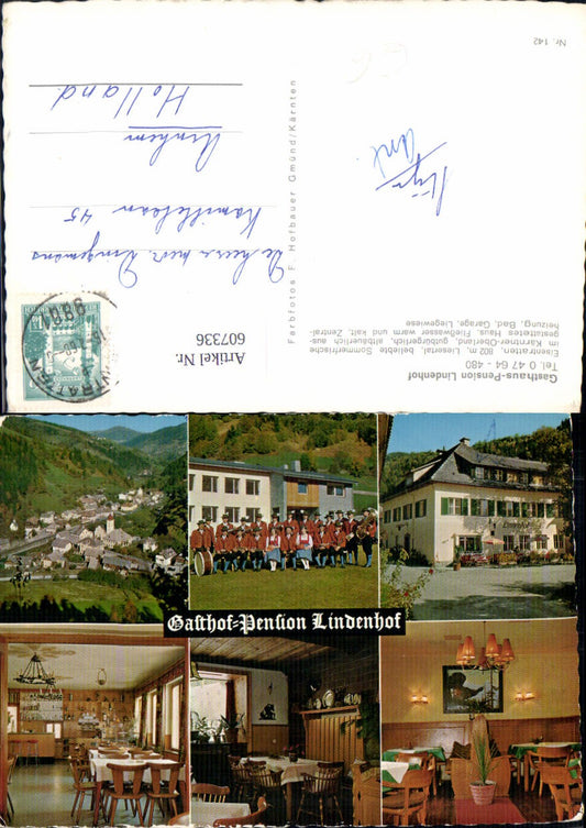 607336,Mehrbild Ak Eisentratten Gasthaus Pension Lindenhof Trachtmusikkapelle Musik Tracht
