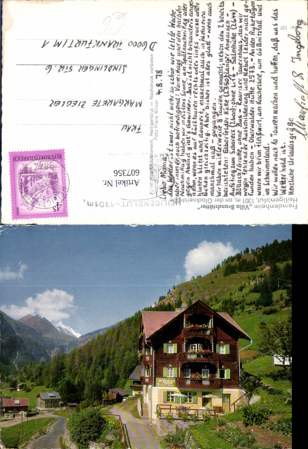 607356,Heiligenblut a. Großglockner Fremdenheim Villa Brandstätter