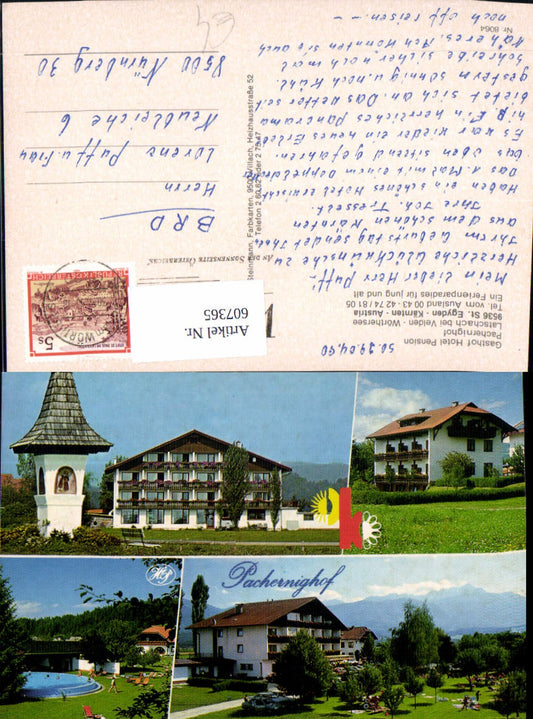 607365,Mehrbild Ak St Egyden Kärnten Gasthof Pension Pachernighof Latschach b. Velden