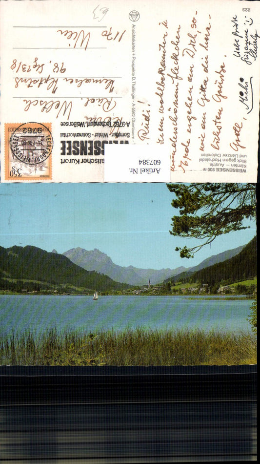 607384,Weissensee Weißensee Blick geg. Hochstadel u. Lienzer Dolomiten Segeln