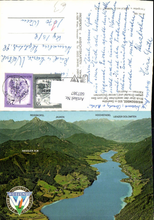 607387,Weissensee Weißensee Blick über d. Westlichen See geg. Drautal Lienzer Dolomiten