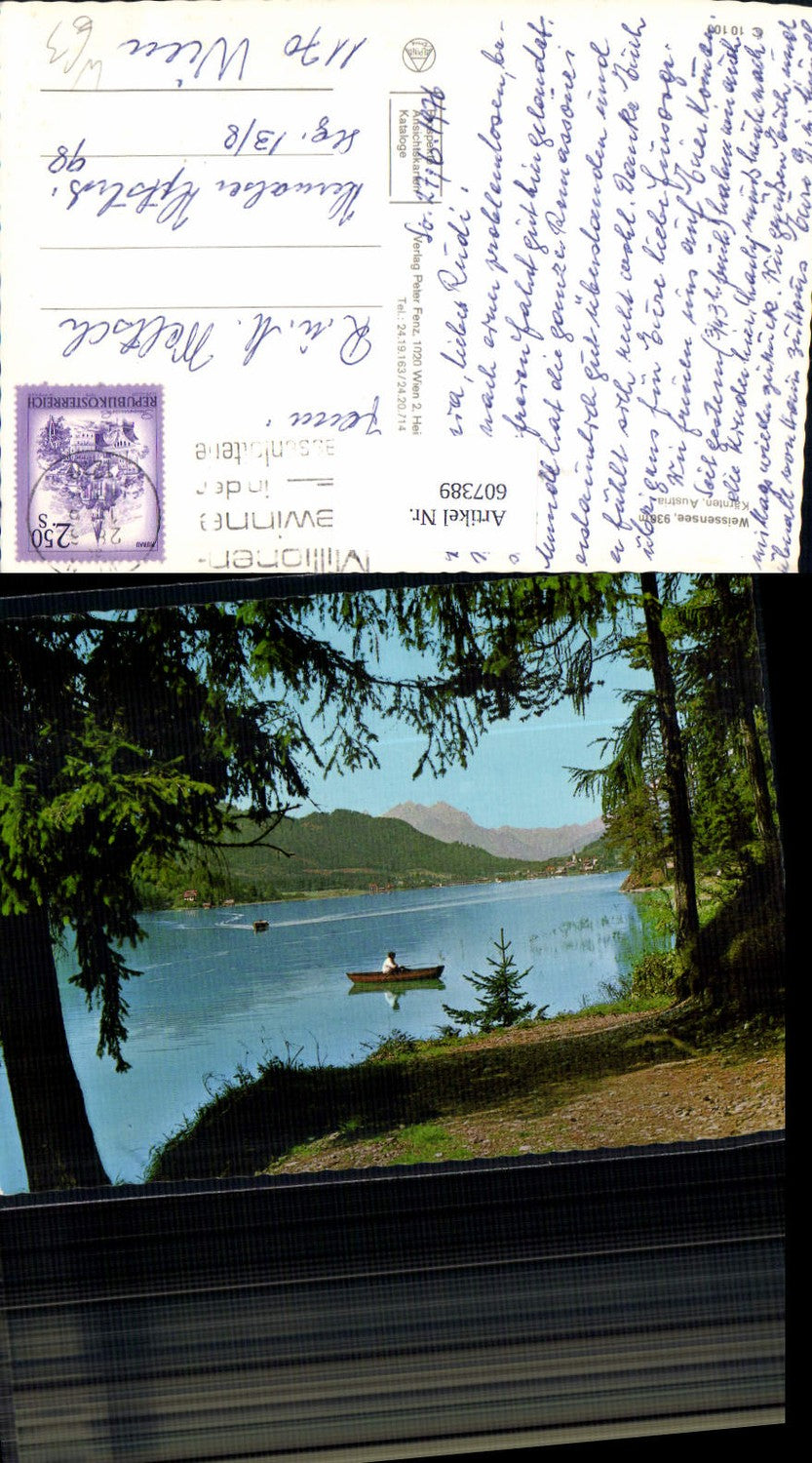 607389,Weissensee Weißensee Ansicht m. Ruderboot Boot