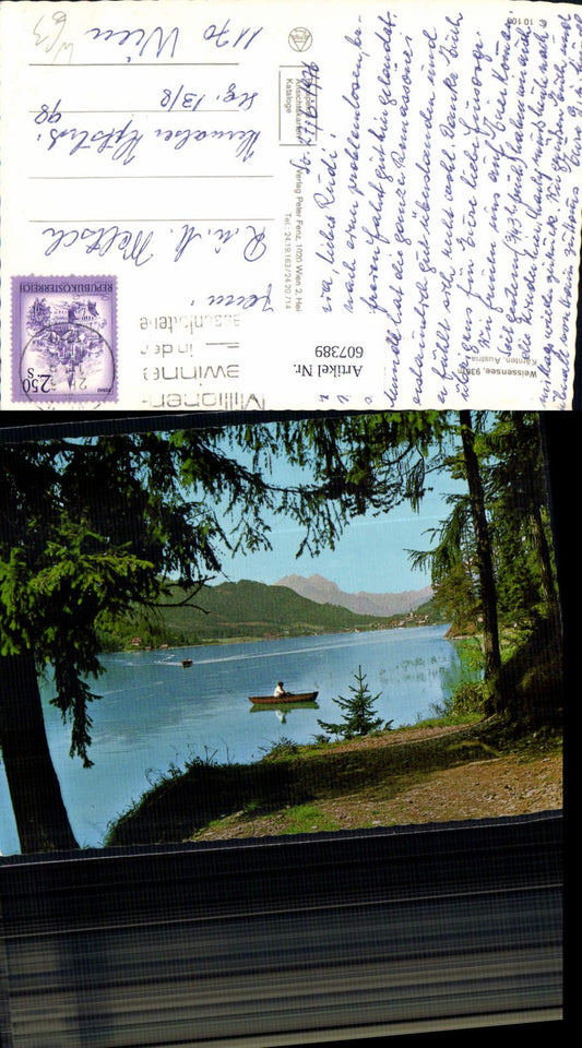 607389,Weissensee Weißensee Ansicht m. Ruderboot Boot