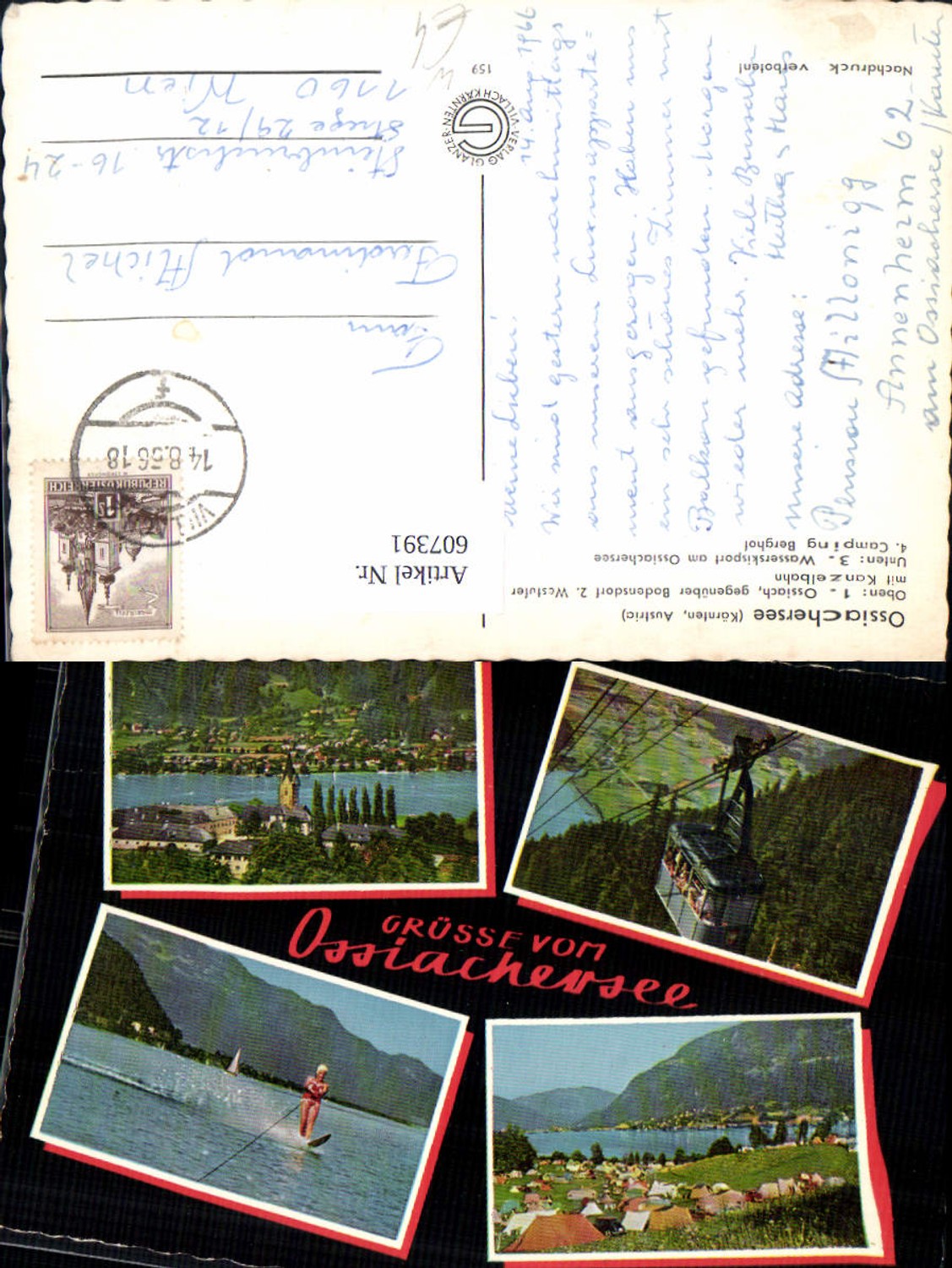 607391,Mehrbild Ak Ossiachersee Ossiach Bodensdorf Kanzelbahn Camping Berghof