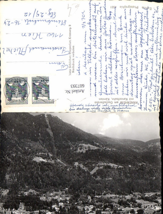 607393,Foto Ak Annenheim a. Ossiachersee Kanzelbahn