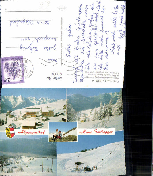 607394,Mehrbild Ak Greifenburg Emberger Alm Winteransicht Skilift Wintersport