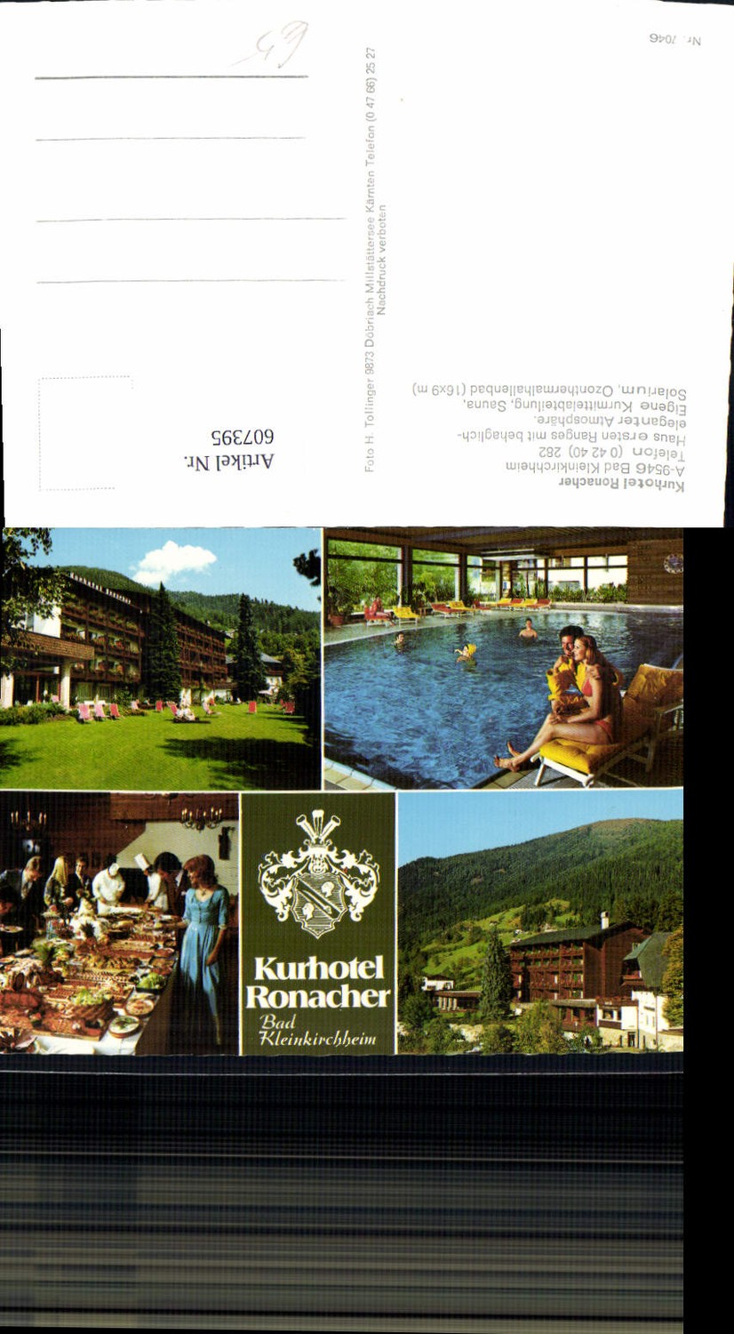 607395,Mehrbild Ak Bad Kleinkirchheim Kurhotel Ronacher Hallenbad