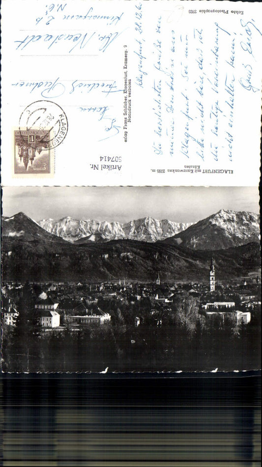 607414,Foto Ak Klagenfurt m. Karawanken