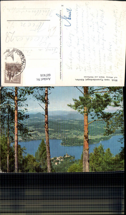 607416,Blick v. Pyramidenkogel a. d. Wörthersee u. Maria Wörth Keutschach am See