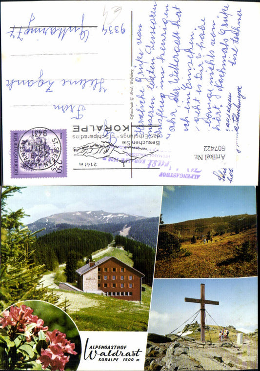 607422,Mehrbild Ak Wolfsberg Alpengasthof Waldrast Koralpe Gipfelkreuz