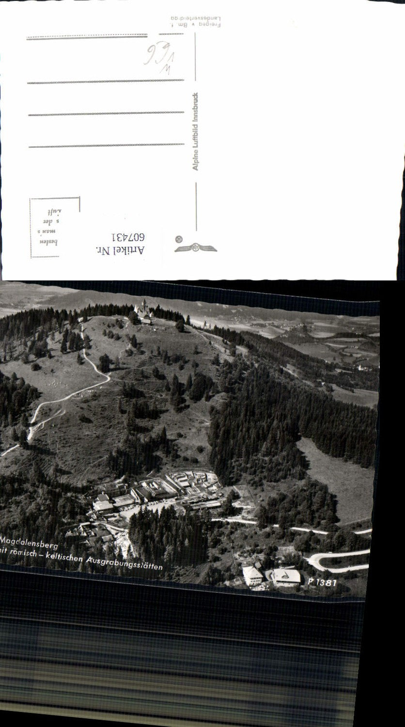 607431,Luftbild Magdalensberg Röm.- Keltische Ausgrabungsstätte Archäologie pub Alpine Lufbild P 1381