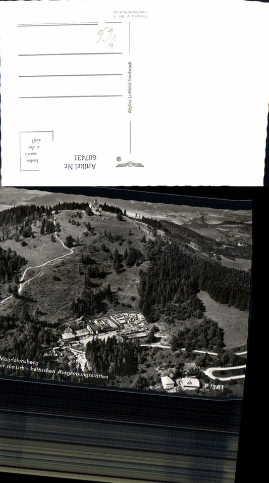 607431,Luftbild Magdalensberg Röm.- Keltische Ausgrabungsstätte Archäologie pub Alpine Lufbild P 1381