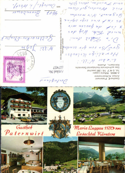 607457,Maria Luggau Lesachtal Gasthof Paterwirt  VW Golf 1 Bus Autobus