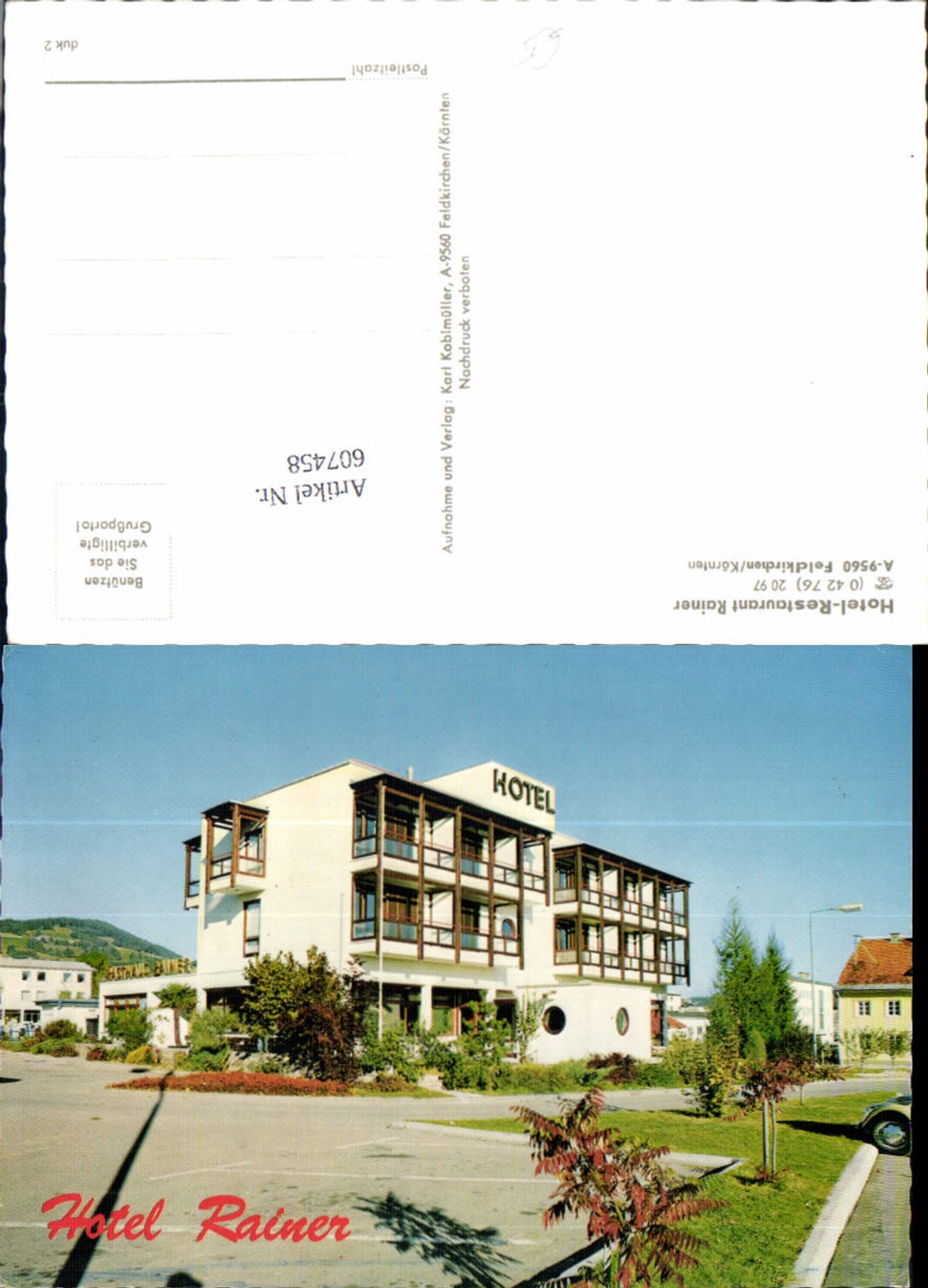 607458,Feldkirchen Hotel Restaurant Rainer