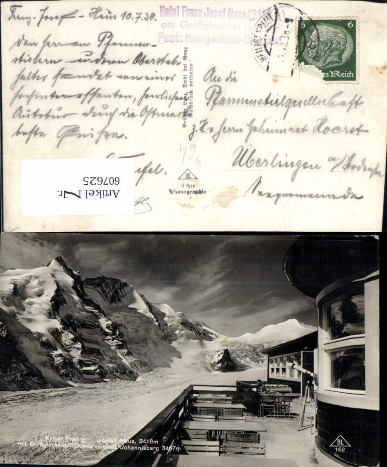 607625,Foto Ak Kaiser Franz Josefs-Höhe m. Großglockner u. Johannisberg Fernrohr Heiligenblut a. Großglockner
