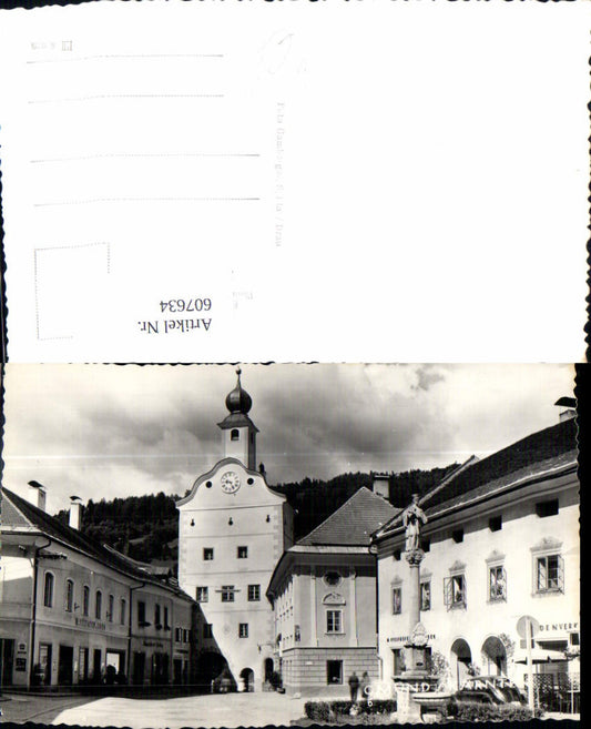 607634,Foto Ak Gmünd i. Kärnten Brunnen VW Käfer