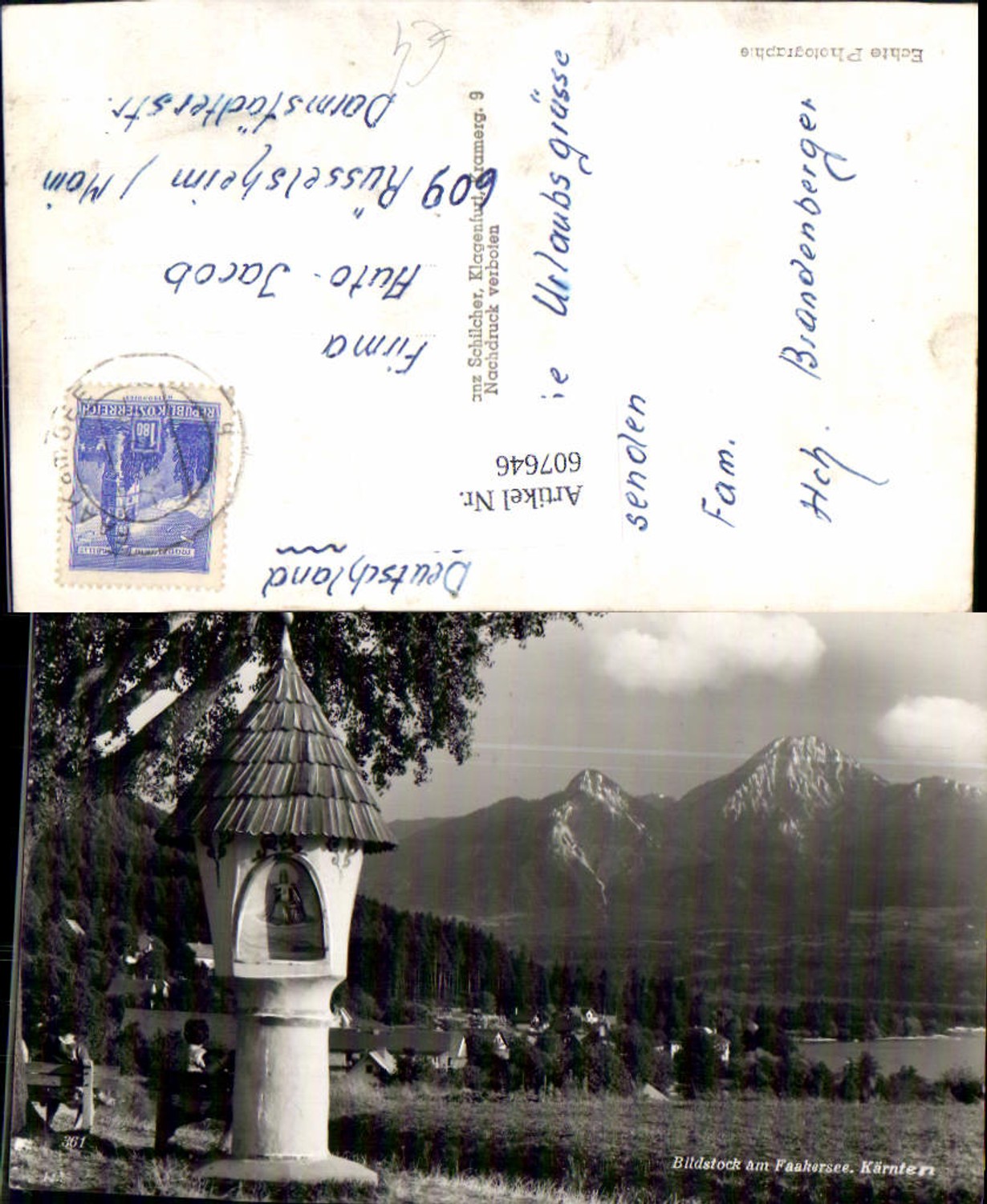 607646,Foto Ak Bildstock a. Faakersee Egg am Faaker See