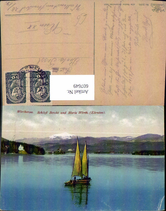 607649,Wörthersee Schloss Bercht u. Maria Wörth Segelboot Boot
