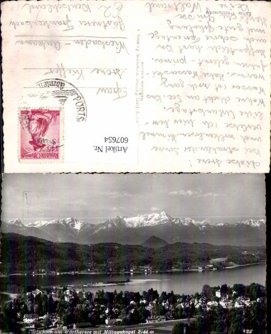 607654,Foto Ak Pörtschach a. Wörthersee m. Mittagskogel