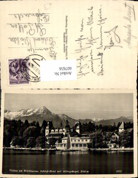 607656,Foto Ak Velden a. Wörthersee Schlosshotel m. Mittagskogel Schloss Hotel
