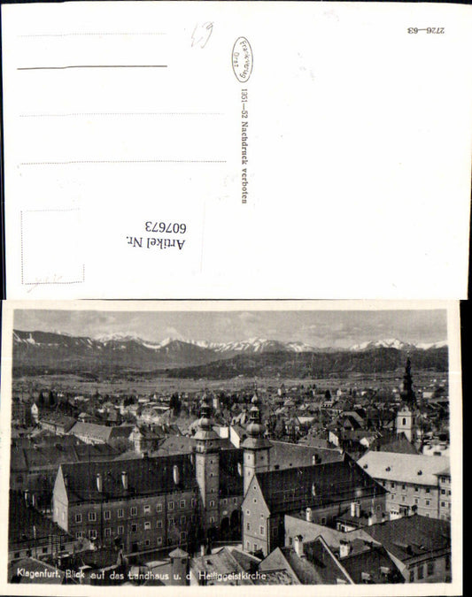 607673,Foto Ak Klagenfurt Blick a. d. Landhaus u. d. Heiliggeistkirche