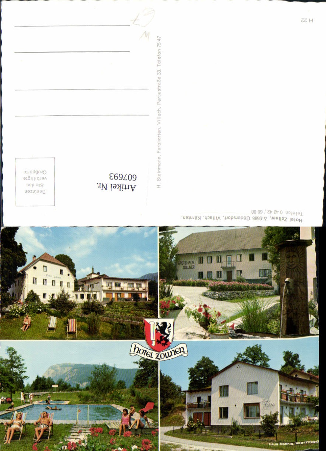 607693,Mehrbild Ak Gödersdorf Villach Hotel Zollner Schwimmbad