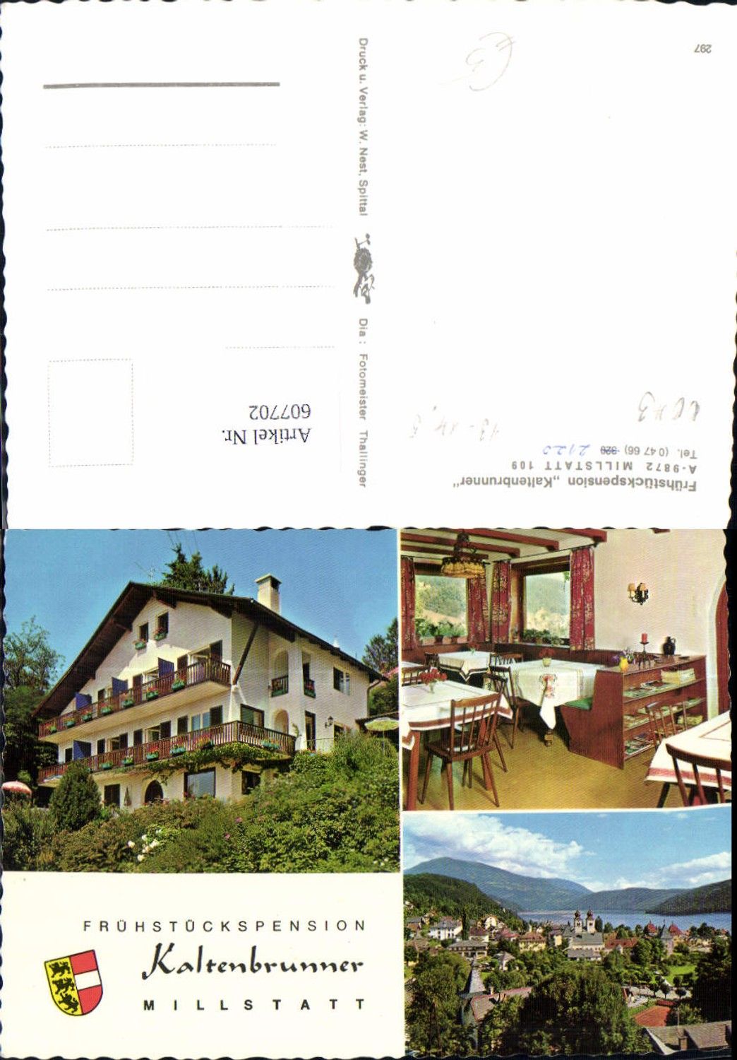 607702,Mehrbild Ak Millstatt a. See Frühstückspension Kaltenbrunner