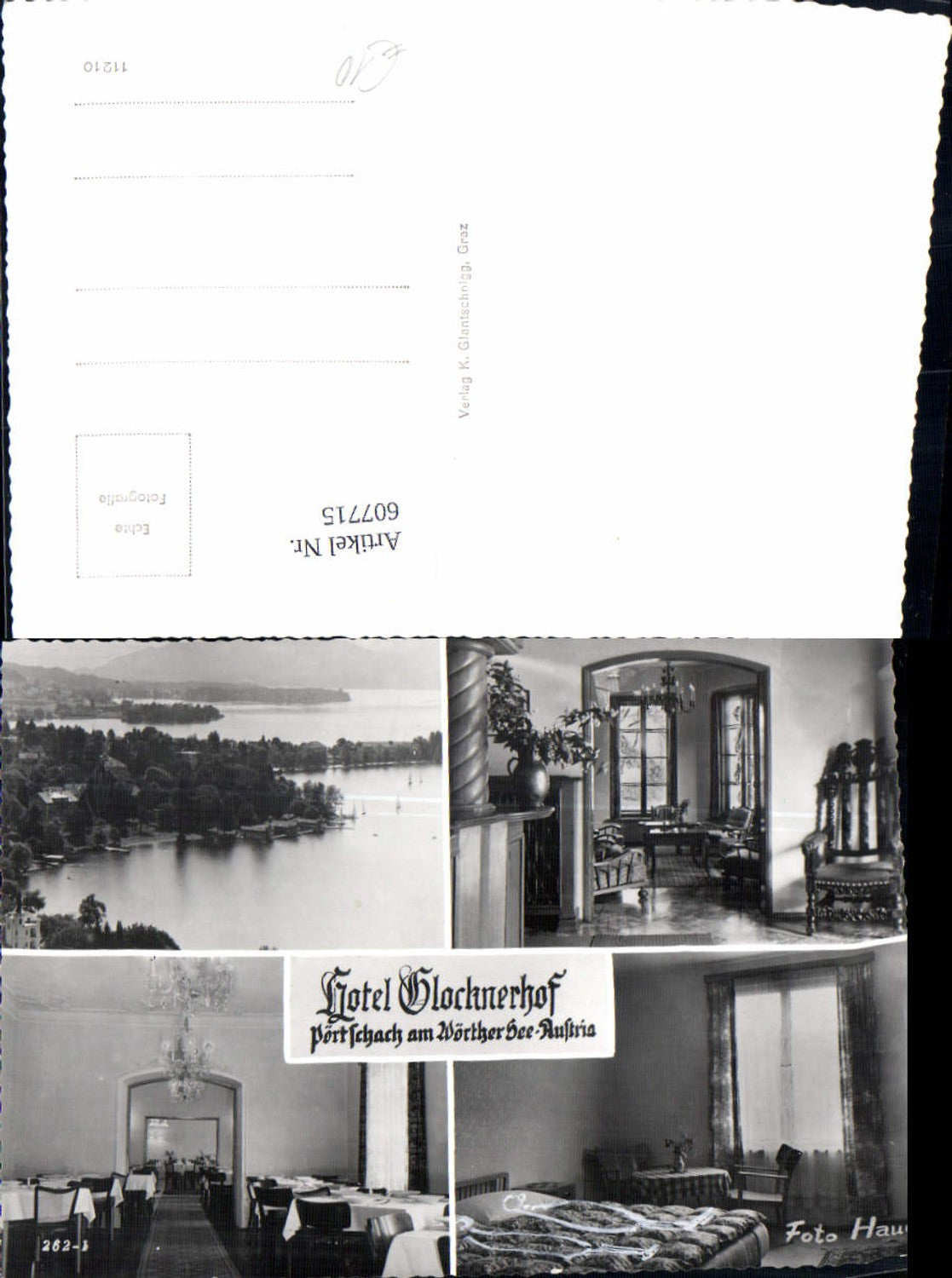 607715,Mehrbild Ak Pörtschach a. Wörthersee Hotel Glocknerhof Innenansicht