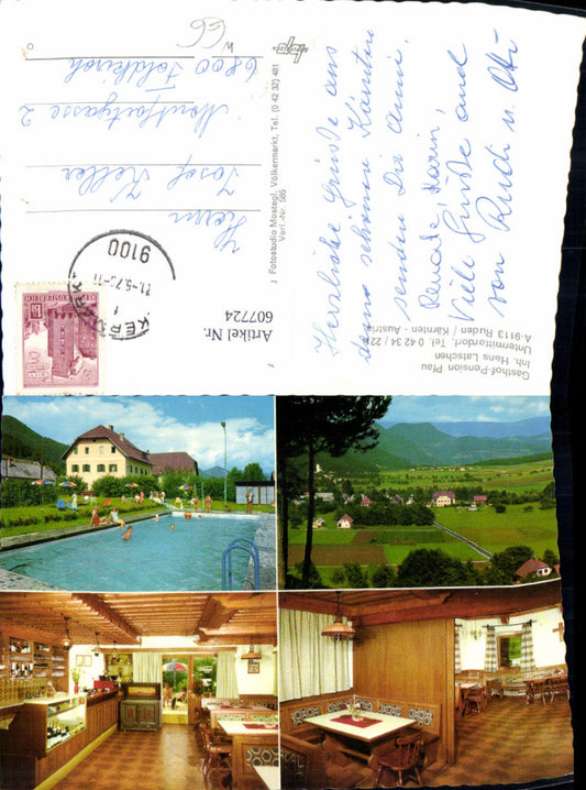 607724,Mehrbild Ak Ruden Gasthof Pension Pfau Schwimmbad
