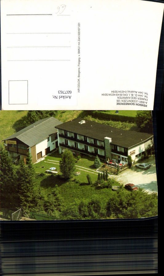 607763,Luftbild Ledenitzen Faaker See Pension Schneerose