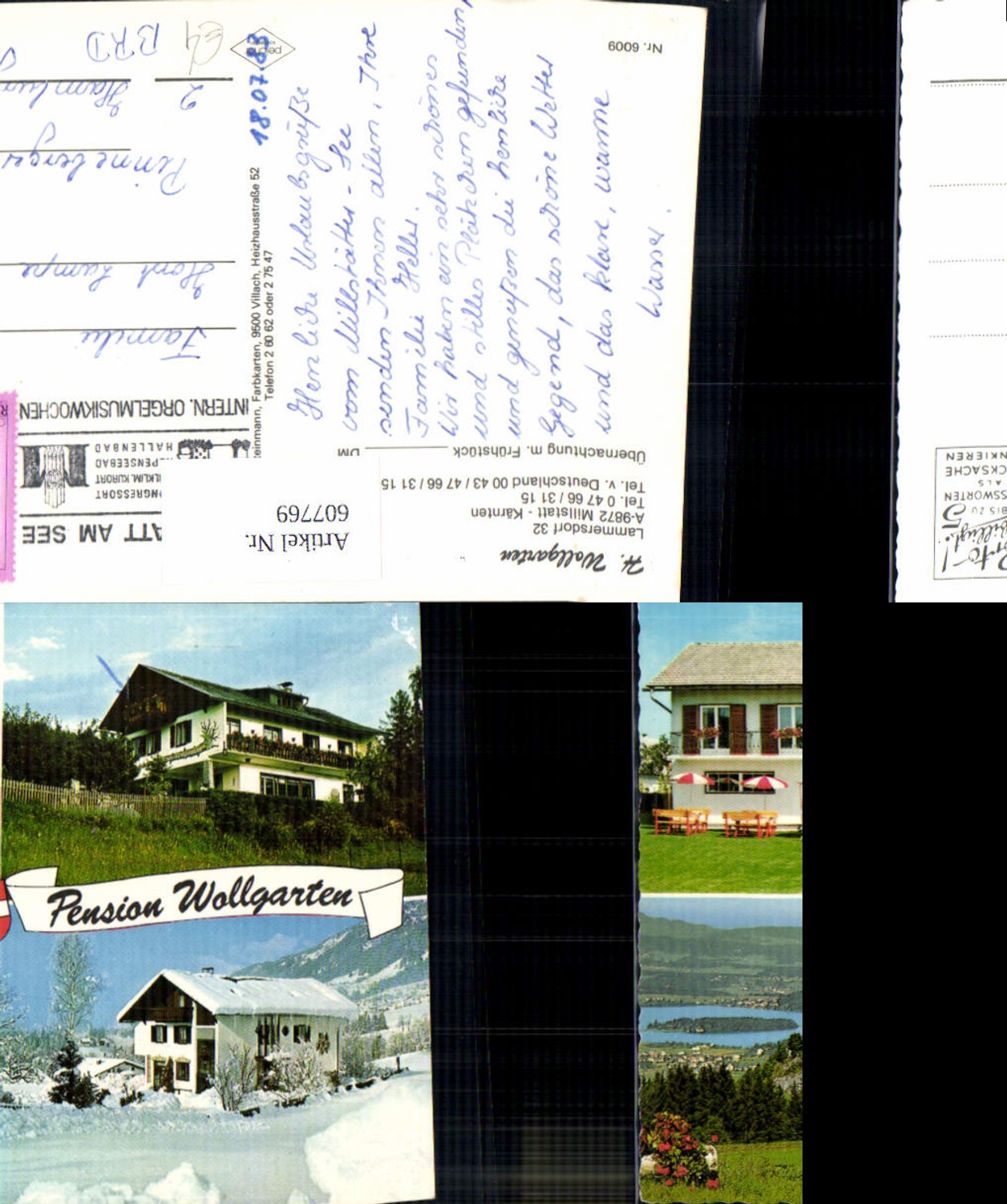 607769,Mehrbild Ak Millstatt Pension Wollgarten