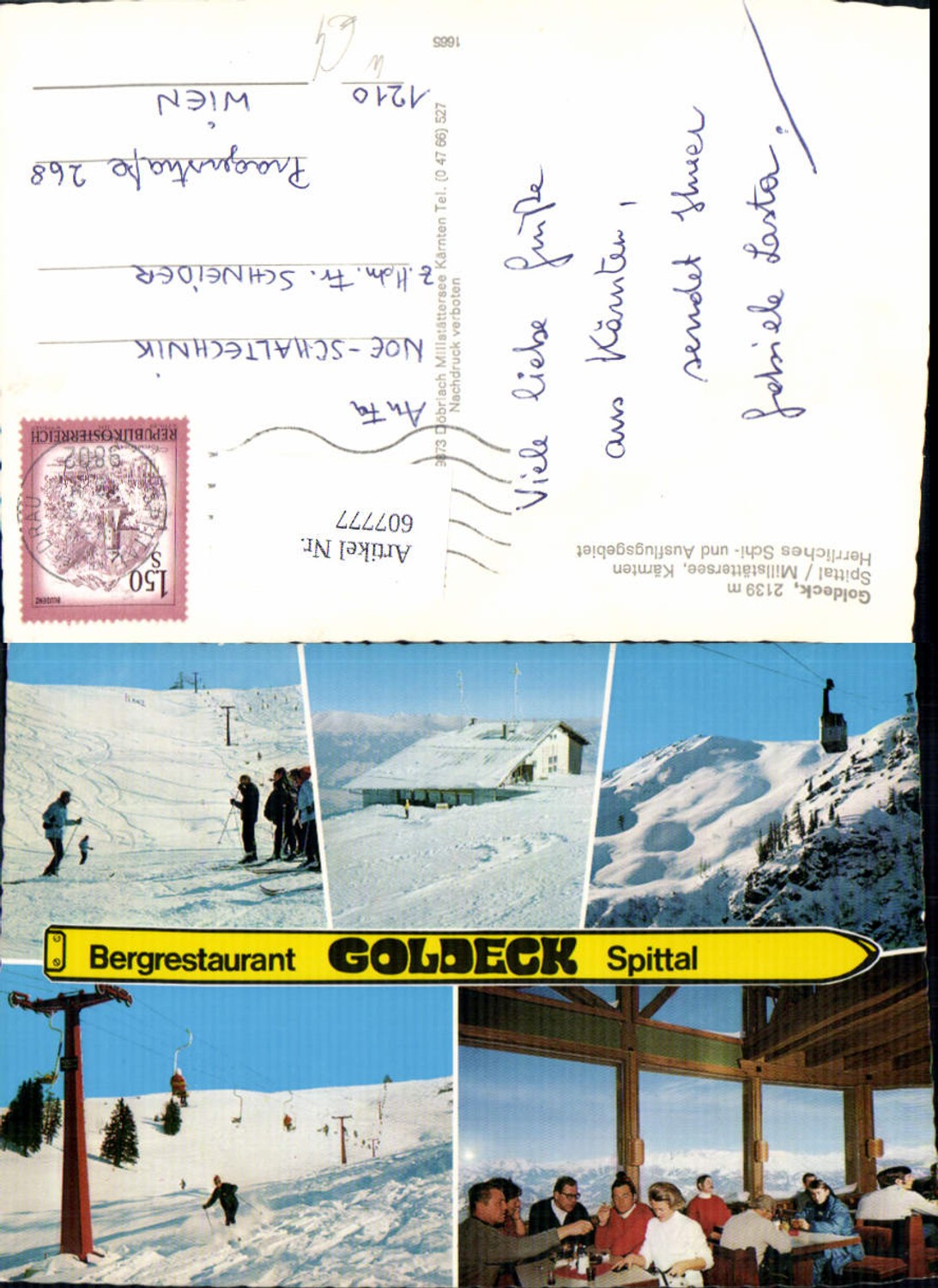 607777,Mehrbild Ak Spittal a. d. Drau Millstättersee Goldeck Wintersport Skilift