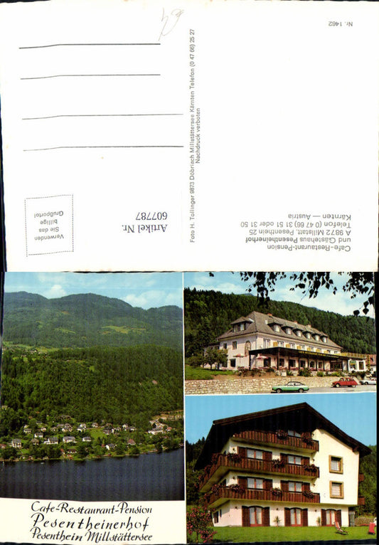 607787,Mehrbild Ak Millstatt a. See Cafe Restaurant Pesentheinerhof